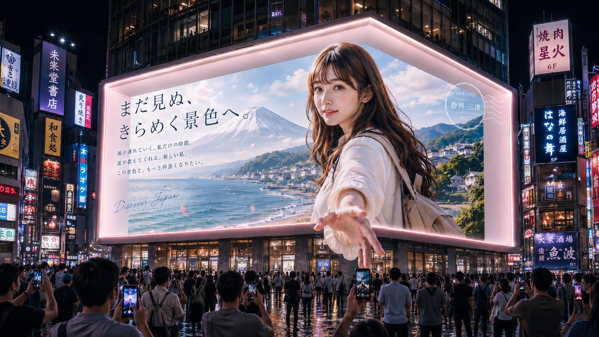 涩谷裸眼3D大屏，把夏天的海风搬进城市